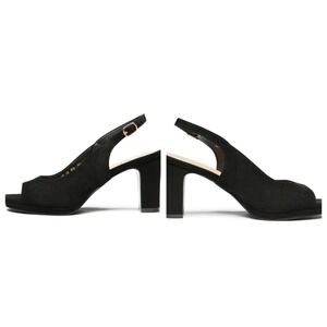 WOMEN'S SEXY 3" HEEL PEEP TOE SLINGBACK PUMPS BLACK SUEDE DREAM PAIRS SIZE 10